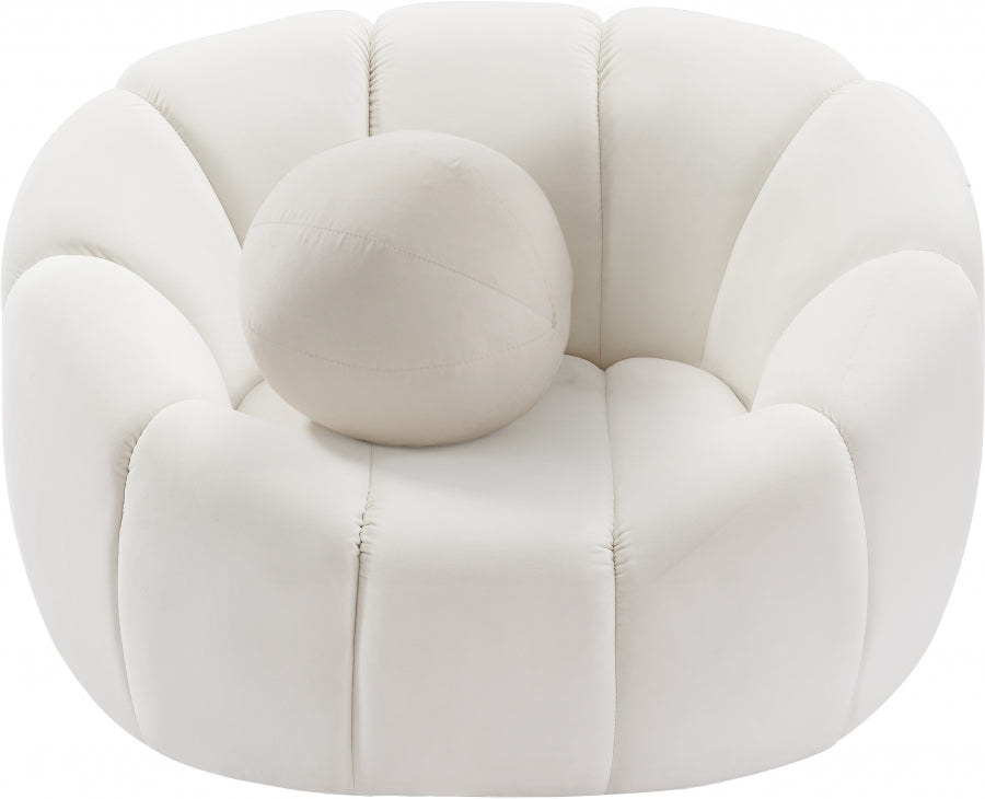 Cream Velvet Accent Chair