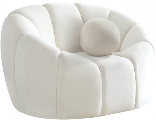 Cream Velvet Accent Chair