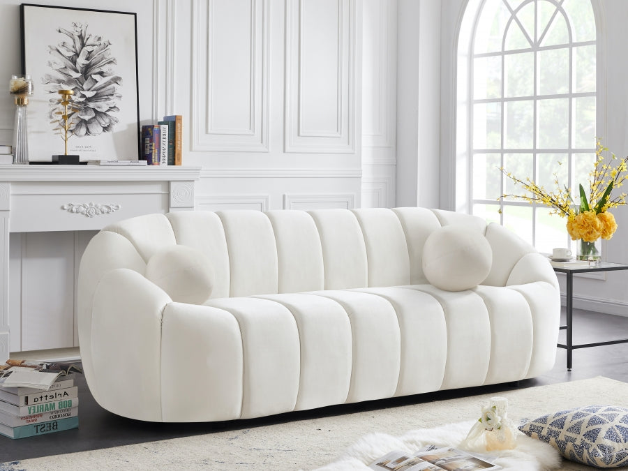 Cream Comfort Velvet Sofa