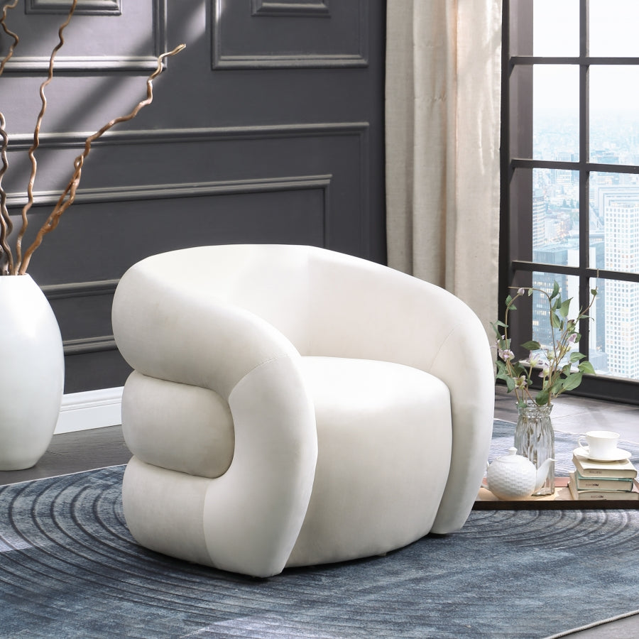 Channel Tuffed Velvet Accent Chair - Coming Soon - Oct 5th 2022