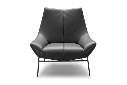 Modern Grey Eco-Leather Accent Chair