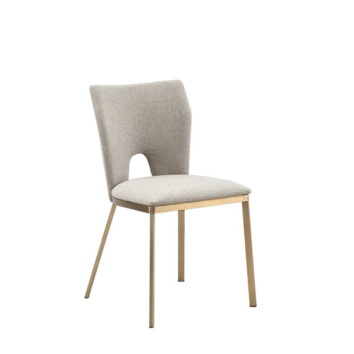 Beige & Brass Dining Chair Set of 2