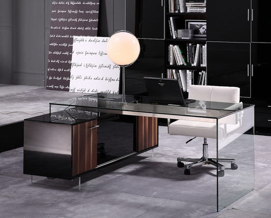 Glass top office desk