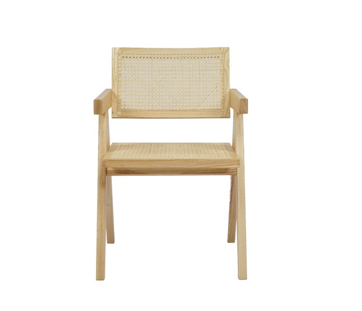 Light Rattan and Natural Ash Dining Arm Chair