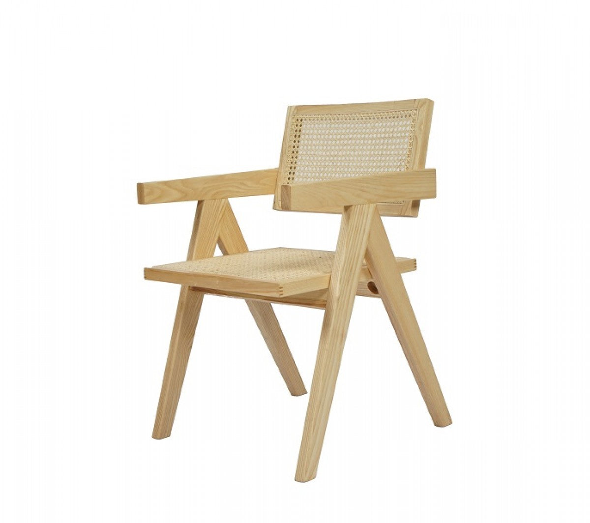 Light Rattan and Natural Ash Dining Arm Chair