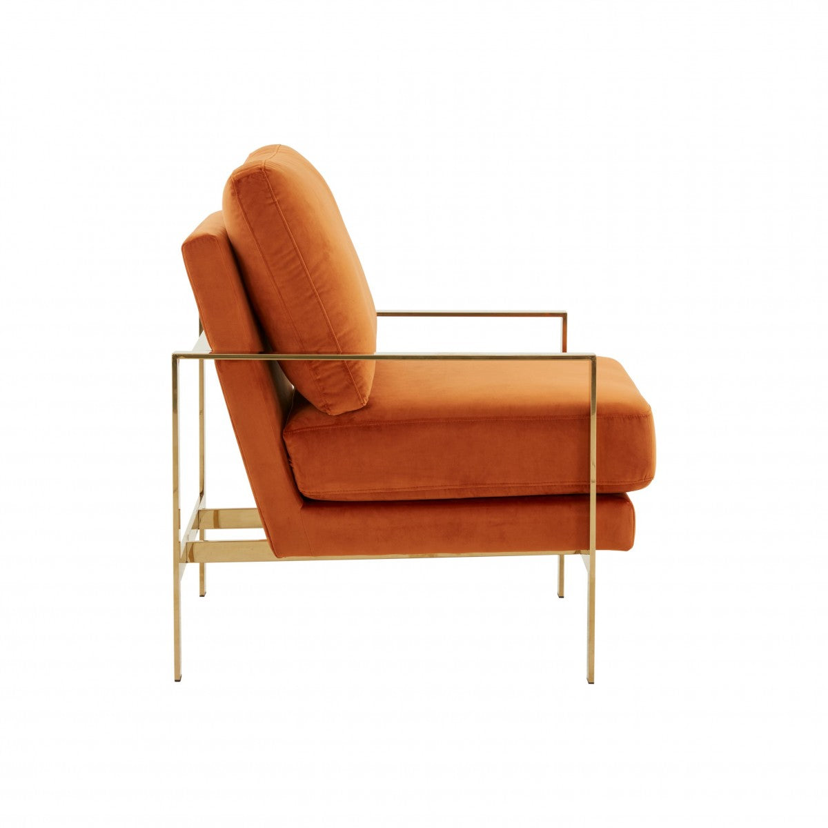 Modern Orange Fabric Accent Chair