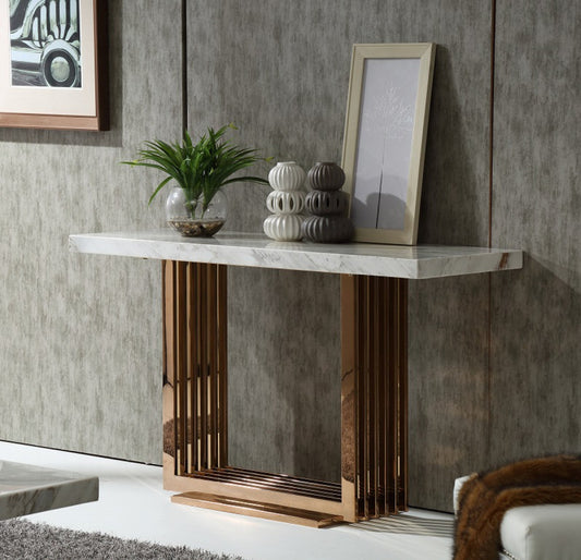 King Marble & Rosegold Console Table