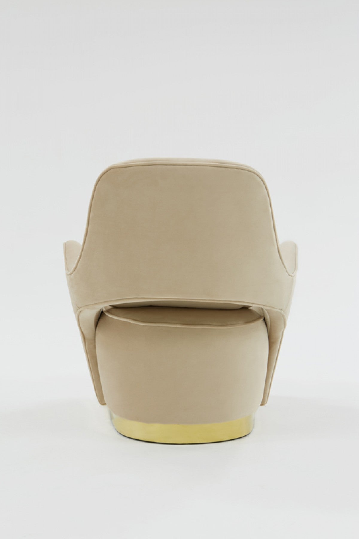 Beige and Velvet Gold Accent Chair