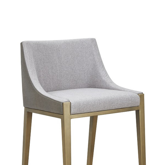 Contemporary Grey + Brass Counter Stool