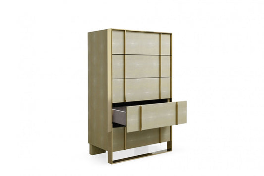 Beige Shagreen + Champagne Gold Chest - Coming Soon