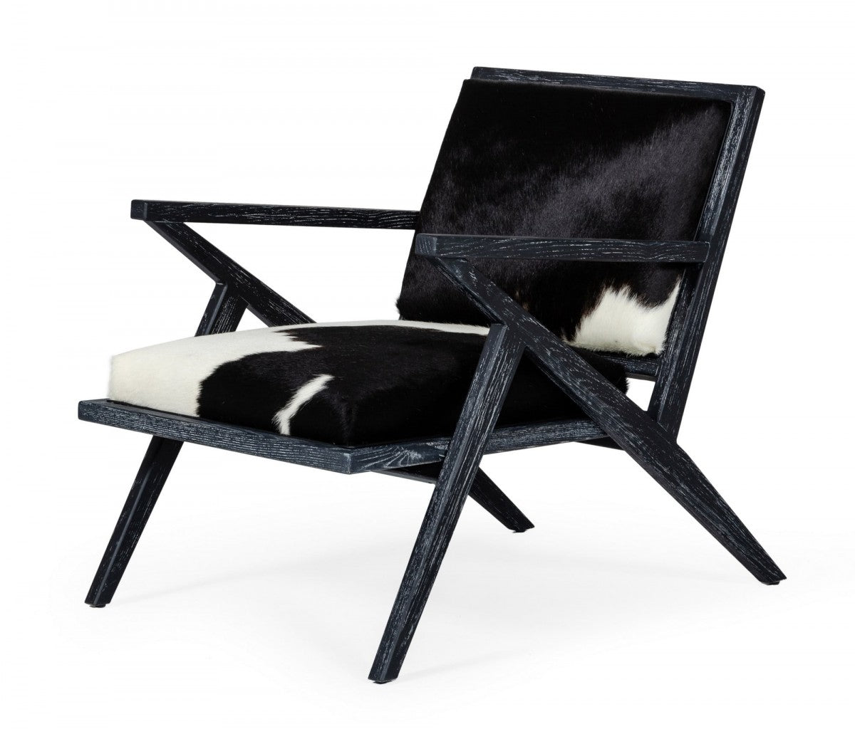 Black and White Cowhide Accent Chair